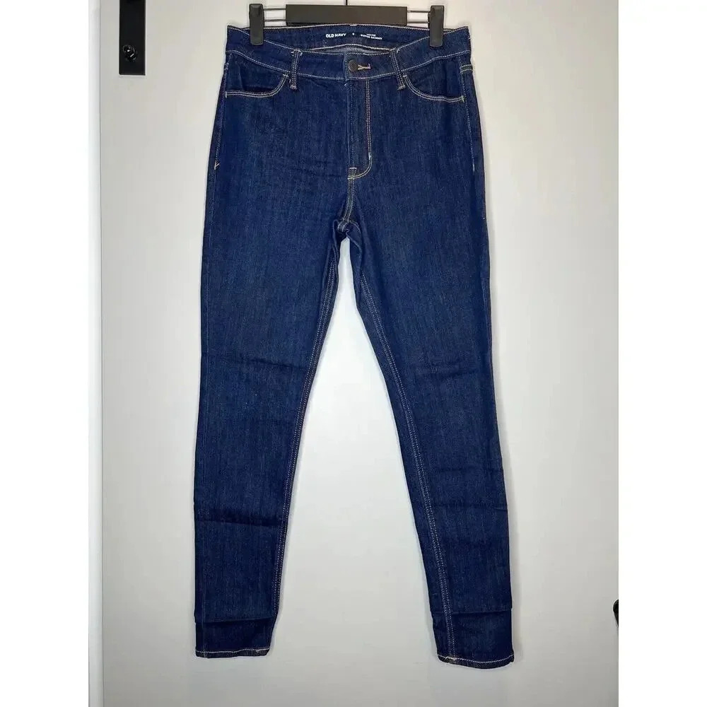 Old Navy Jeans Womens size 6 Blue Stretch Denim Super Skinny High Rise Jeans